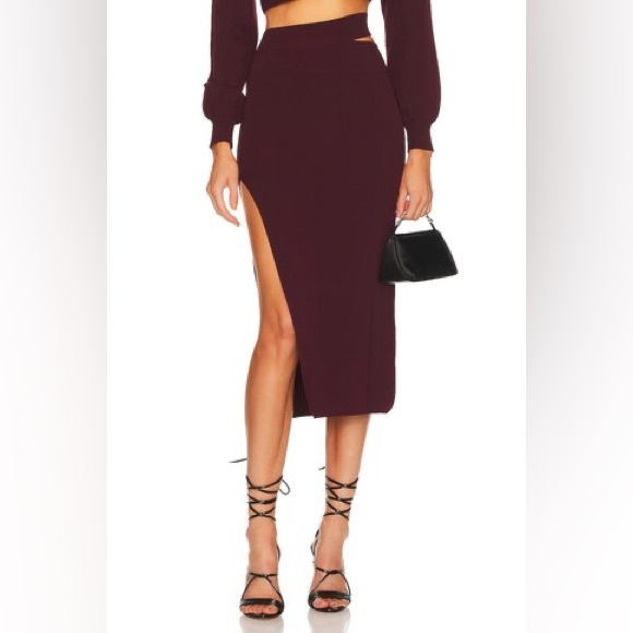 Michael Costello Dresses & Skirts - Michael Costello x Revolve BLACK Cut Out Medium Knit Midi Skirt in Small